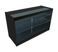 Black Shop Counter LED Light K 1500mm Lockable Sliding Doors 2
