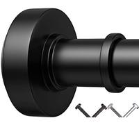 Black Shower Curtain Rods, 43-72 Inches, Never Rust, Never Slip,Adjustable Tension Rod with Durable Spring, No Drilling, Use for Bathroom, Bedroom, Kitchen, Balcony