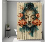 Black Shower Curtain, Shower Curtains Zen Bathroom Curtains with 12 Hooks, HD Printing Waterproof Bath Curtain Quick-Drying Washable for Wet Room, Bathroom Decor, Shower Stall 90 x 200 cm -ly2507232