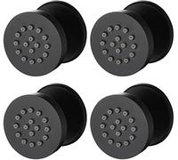 Black Shower Head 2-Inch Round Adjustable Brass Side Spray Wall-Mounted Rain Shower Jet 4 Packs for Bathroom Upgrade Luxury Shower Experience