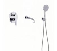 Black Shower Head Set 360° Swivel Faucet Bathtub Mixer Tap Modern Showerhead with Handheld Sprayer Stylish Bathroom Accessories Luxury Black Finish