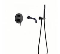 Black Shower Head Set 360° Swivel Spout Bathtub Faucet Mixer Stylish Shower Faucet with Handheld Shower Perfect for Modern Bathrooms Easy Installation