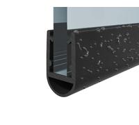Black Shower Seal Extra Long 2m | Glass Range 4mm - 10mm Options | Bubble Depth 7mm | Shower Door Vertical Strip Model B5 (7-8mm Glass)