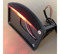 Black Side Mounted Flat License Plate Bracket w/Led Tail Light Brake Light 1" Axles for Suzuki for Kawasaki for Yamaha Cruisers VT Shadow Spirit Velorex Deluxe 600 750 1100