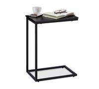 Black side table Compact Black Coffee Table U-Shaped Side Table Easy Care