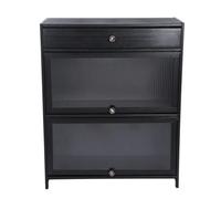 Black Sideboard Kitchen Cabinet With 1 Drawer & 2 Doors Wooden Storage Cupboard Shelf