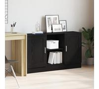 Black Sideboarwith Sliding Doors EngineereWoodCabinet Adjustable Shelf Modern Living Room & Kitchen nizer 120x30.5x70 cmSolut