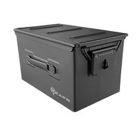Black Sierra Equipment Ammo Box for 5.56mm up to .50 Cal, Large Tactical Lockable Ammo Can, Steel Ammunition Storage, Metal Storage Box for Ammunition, Magazines, Tools, Water Resistant Lock Box