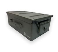 Black Sierra Versa Ammo Crate in OD Green, Lockable, Green Metal Ammo Can, for Ammunition, Magazines, Tools, Automotive, Water Resistant Lock Box
