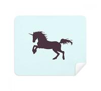 Black Silhouette Jump Posture Unicorns Phone Screen Cleaner Glasses Cleaning Cloth 2pcs Suede Fabric