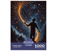 Black Silhouette of A Man Jigsaw Puzzles Puzzles for Adults Kids. 1000 Piece Interesting Whimsical Challenge Toy Educational Game Home Decoration for Educational Games Gifts 38x26cm/1000pcs