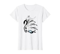 Black Silhouette Swan Ballet Ballerina Dance and Sports T-Shirt, Women, White, Medium