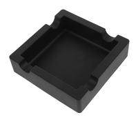 Black Silicone Ashtray for Cigarettes and Cigars, Square Reusable