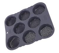 Black Silicone Cake Bread Mold, 8-cavity round Multi-grid Baking Pan