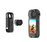 Black Silicone Case for Insta360 X5 Panoramic Action Camera - Shockproof Protective Cover with Lens Cap