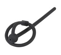 Black Silicone Piss Play Penis Plug with Glans Ring Hollow Urethral Pin