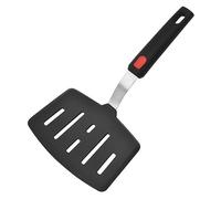 Black Silicone Spatula Turner - Wide Pancake Fish Egg Spatula, Slotted, 10.63 x 5.98 inch