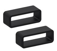 Black Silicone Strap Keeper Loops | 16 mm | 2 Pack | Rubber Watch Band Holders | Super Strong | 1.5mm Thick Replacement Wristwatch Retainers | Suitable for Watches and Smartwatches (Black, 16mm)