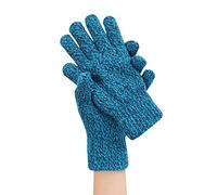 Black Silk Gloves Fancy Dress Large Gloves Women Autumn Winter Solid Color Padded Wool Knit Warm Gloves White Cotton Gloves Women Long Lace Gloves (B, One Size)