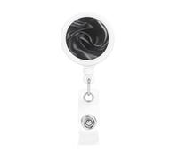 Black Silk Wrinkle Retractable Badge Reel Holder with Clip and Keychain Name Badge Reel Funny Cute Badge Clips Id Card Badge Holder for Office Worker Doctor Nurse