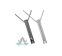 (Black silver) 2pcs Breathing Necklace, Anxiety Necklace For Women, Stress Relief Mindful Breathing Necklaces Stainless For Meditation Relaxation