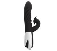 black/silver Beetler Teaser G-Spot & Clit Stim Rabbit Vibrator - 6.5 Inch