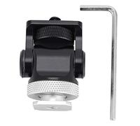 Black Silver Camera Hot Shoe Mount Bracket with Standard 1/4 to Inch Screw Multi Purpose Stand for Monitor Flash Microphone Photography Auxiliary Accessories (Black Silver)