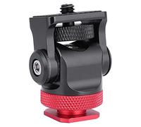 Black Silver Camera Hot Shoe Mount Bracket with Standard 1/4 to Inch Screw Multi Purpose Stand for Monitor Flash Microphone Photography Auxiliary Accessories (Black Red)
