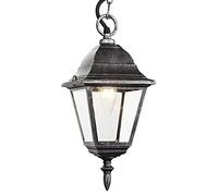 Black/Silver Cast Aluminium IP44 Outdoor Hanging Lantern by Happy Homewares