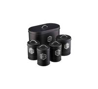 (Black & Silver) Cooks Professional 5 Piece Kitchen Storage Set