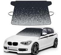 Black Silver Glitter Diamond Sparkly, Car Windshield Cover, Protective Windscreen Cover - Snow Ice Sun UV Dust Water Resistant - Fit for Most Cars