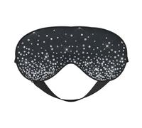Black Silver Glitter Diamond Sparkly, Full Eye Covers Light Blocking Eye Mask Sleep Eye Mask Soft Blindfold Night Eyeshade