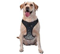 Black Silver Glitter Diamond Sparkly,Pet Harness,Adjustable Reflective Dog Harness,Pet Leash Vest,L
