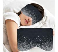 Black Silver Glitter Diamond Sparkly, Sleep Mask for Home Travel, Full Eye Covers Light Blocking Eye Mask Sleep Eye and Ear Muffs