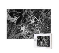 Black Silver Graphite Gray Marble Stone,300 Pieces Wooden Jigsaw Family Game Jigsaw Puzzles for Adults Teens Home Decor