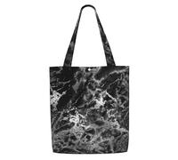 Black Silver Graphite Gray Marble Stone,Reusable Grocery Bags Shopping Tote Bags Large Capacity Canvas Shoulder bag