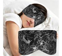 Black Silver Graphite Gray Marble Stone, Sleep Mask for Home Travel, Full Eye Covers Light Blocking Eye Mask Sleep Eye and Ear Muffs