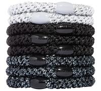 L. Erickson Grab & Go Pony - Grey Metallic - 8 Pack Ponytail Holder Hair Ties