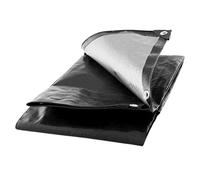 Black Silver Heavy Duty Waterproof Tarpaulin Reinforced Tarp Sheet 250 G M² Hq 1.5X2M