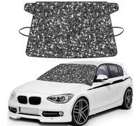 Black Silver Sequins Sparkling Elegant Pattern, Car Windshield Cover, Protective Windscreen Cover - Snow Ice Sun UV Dust Water Resistant - Fit for Most Cars