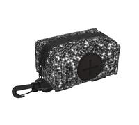 Black Silver Sequins Sparkling Elegant Pattern Dog Poop Bag Holder Portable Garbage Bag Dispenser
