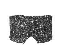 Black Silver Sequins Sparkling Elegant Pattern, Full Eye Covers Light Blocking Eye Mask Sleep Eye and Ear Muffs