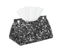 Black Silver Sequins Sparkling Elegant Pattern, Long Tissue Box Cover Tissue Box Holder Tissue Dispenser Tissue Holder