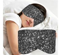 Black Silver Sequins Sparkling Elegant Pattern, Sleep Mask for Home Travel, Full Eye Covers Light Blocking Eye Mask Sleep Eye and Ear Muffs