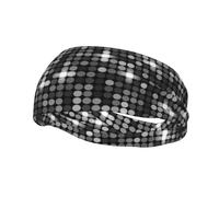 Black Silver Sequins Sparkling Elegant PatternHair Bands for Men Woman Headband Running Headband Sweat Wicking Gym