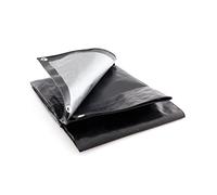 Black -Silver Tarp Sheet Tarpaulin Strengthened Waterproof Lightweight Heavy Duty HQ 250 g/sm Reinforced Edging Aluminum Eyelets Rotproof Shrinkproof UV Protected (2 x 2 m / 7' x 7')