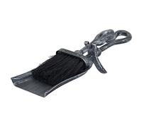 Black Silver Vintage Crook Handle Brush & Shovel Fire Hearth Tidy Set | 38cm Length | Retro Stove Cleaner | Real Fire Place Brush Cleaning Kit | Decorative