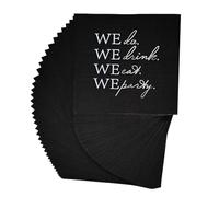 Black Silver Wedding Napkins,Disposable Paper Cocktail Napkins for Birthday Wedding Bridal Shower Party Tableware Decoration 40 Counts