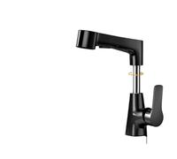 Black/Silver/White Pull Down Bathroom Faucet, 360° Swivel Spout with Dual Spray Modes, Heavy Duty Brass G1/2 Connection(DVPEN01-SL)