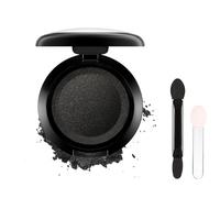 Black Single Color Glitter Eyeshadow with Brush, Shimmering Pressed Powder, Highly Pigmented Sparkly Eyeshadow for Girls Women, Waterproof and Long-Lasting for Party, Stage Looks